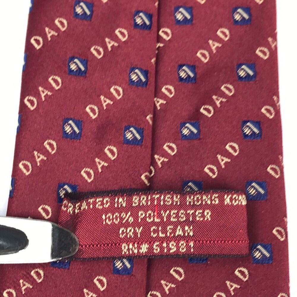 #1 Dad Father Family Father's Day Gift Red Classic Short Men's Tie Necktie 3x54" - Picture 7 of 9
